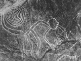 Obrazec OPICE na planině Nazca v Peru